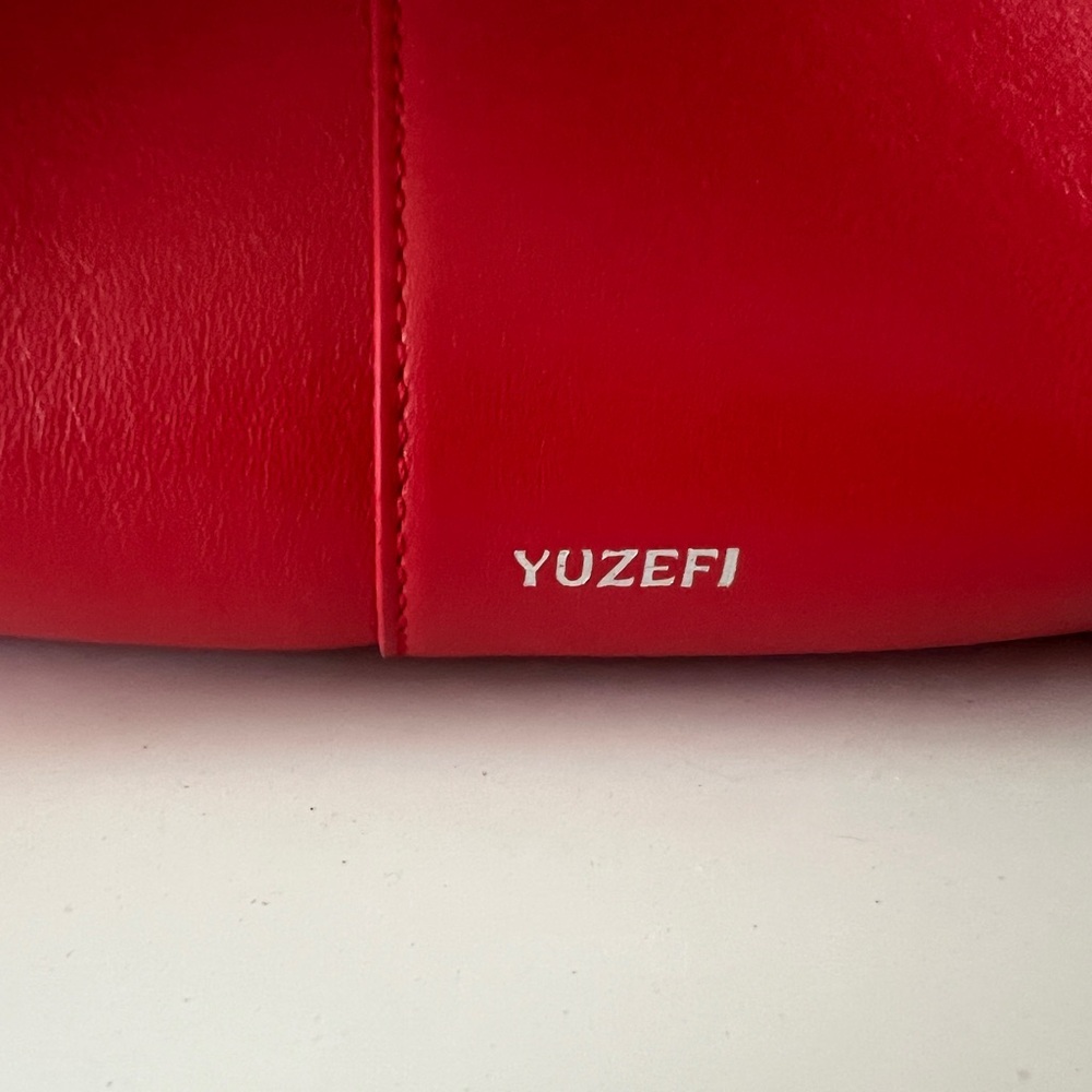 ❌SOLD❌ YUZEFI Large  Leather Mochi Bag Tote Handbag, Red - Picture 2 of 12